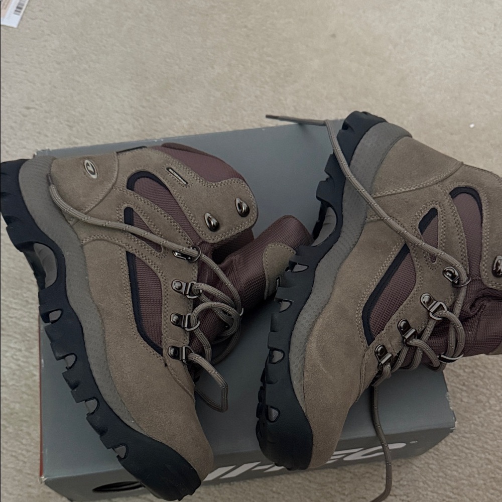 Hi-Tec Taupe and Brown Hiking Boots - Picture 3 of 6